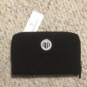 NWT Black Vera Bradley turnlock zip around wallet